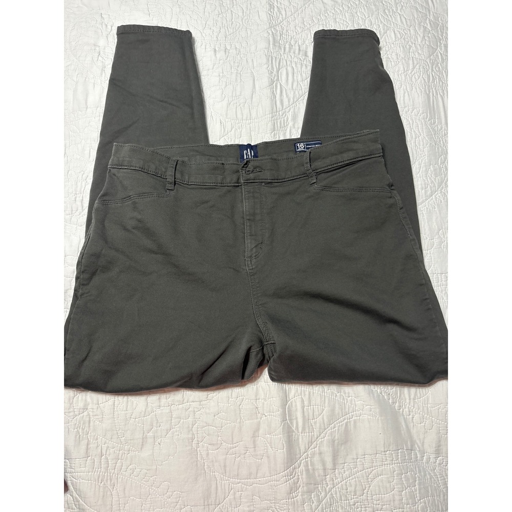 GAP Stretch Skinny Pants Women Size 16 Gray Casual Everyday Comfort
